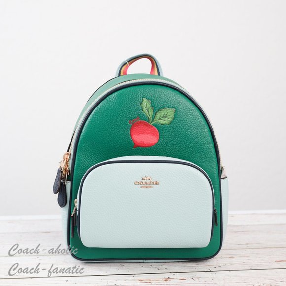 Coach Bags Nwt Coach C8259 Mini Court Leather Backpack With Radish